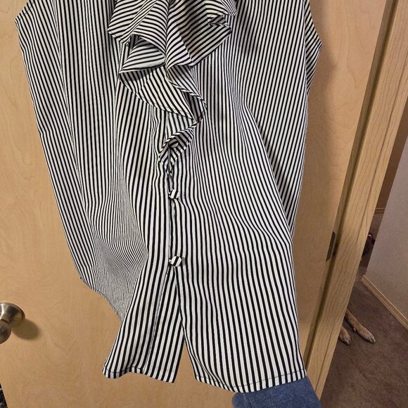 Karl Lagerfeld Paris Yagavi Button Up Ruffle Blouse - Picture 3 of 6